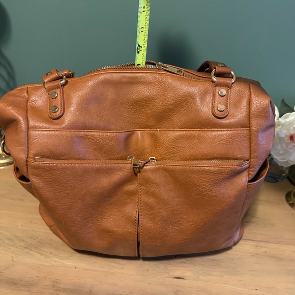 Mominside Convertible Diaper Bag Backpack Brown Vegan Leather Cooler Pockets - Picture 16 of 16